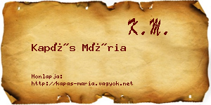 Kapás Mária névjegykártya