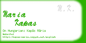 maria kapas business card